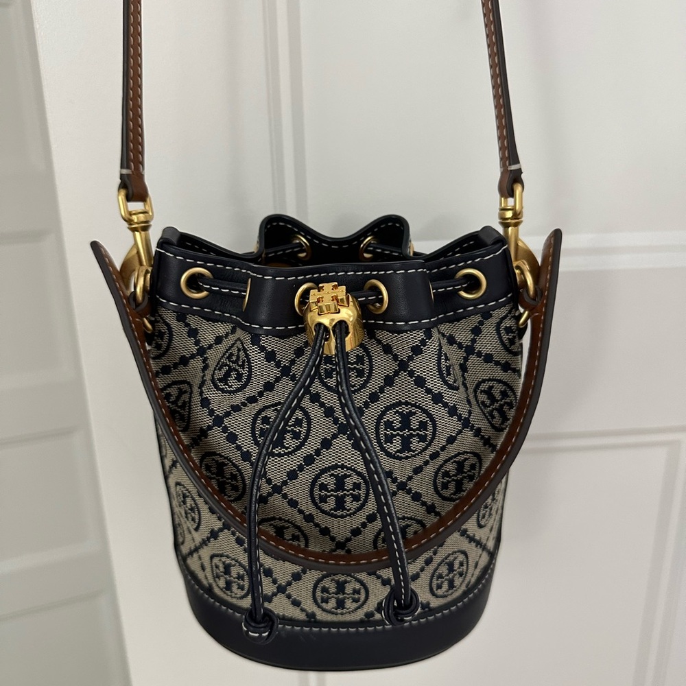 Tory Burch monogram mini bucket bag